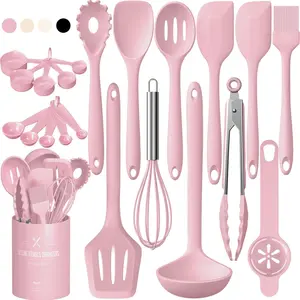 Complete Silicone Cooking Tool Set, Heat Resistant & Dishwasher Safe, BPA Free Spatula, Tweezers, Spoon, Pot Lid Lifter, Kitchen Essentials, Kitchen Cooking Accessories, Kitchen Utensils