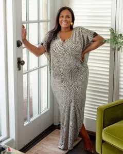 Leopard Pattern Kaftan Dress With Belt