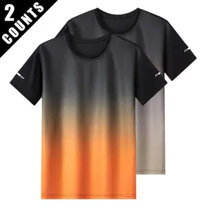 Men's quick-drying stretch multi-layer short-sleeved breathable polyester round-neck four-piece set, suitable for outdoor activities and running. Perfect for brothers. Suitable for all seasons. Breathable and comfortable.