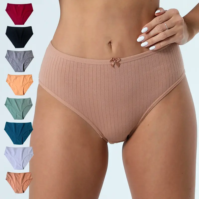 Plus Size High Waist Cotton Underwear for Women, Mommy Triangle Panties for Ladies