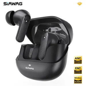 SiAWAG True Wireless Earbuds ANC 42dB 60ms Low Latency Gaming Dual Mic ENC Bluetooth 5.0 IPX5 Waterproof 800mAh Battery