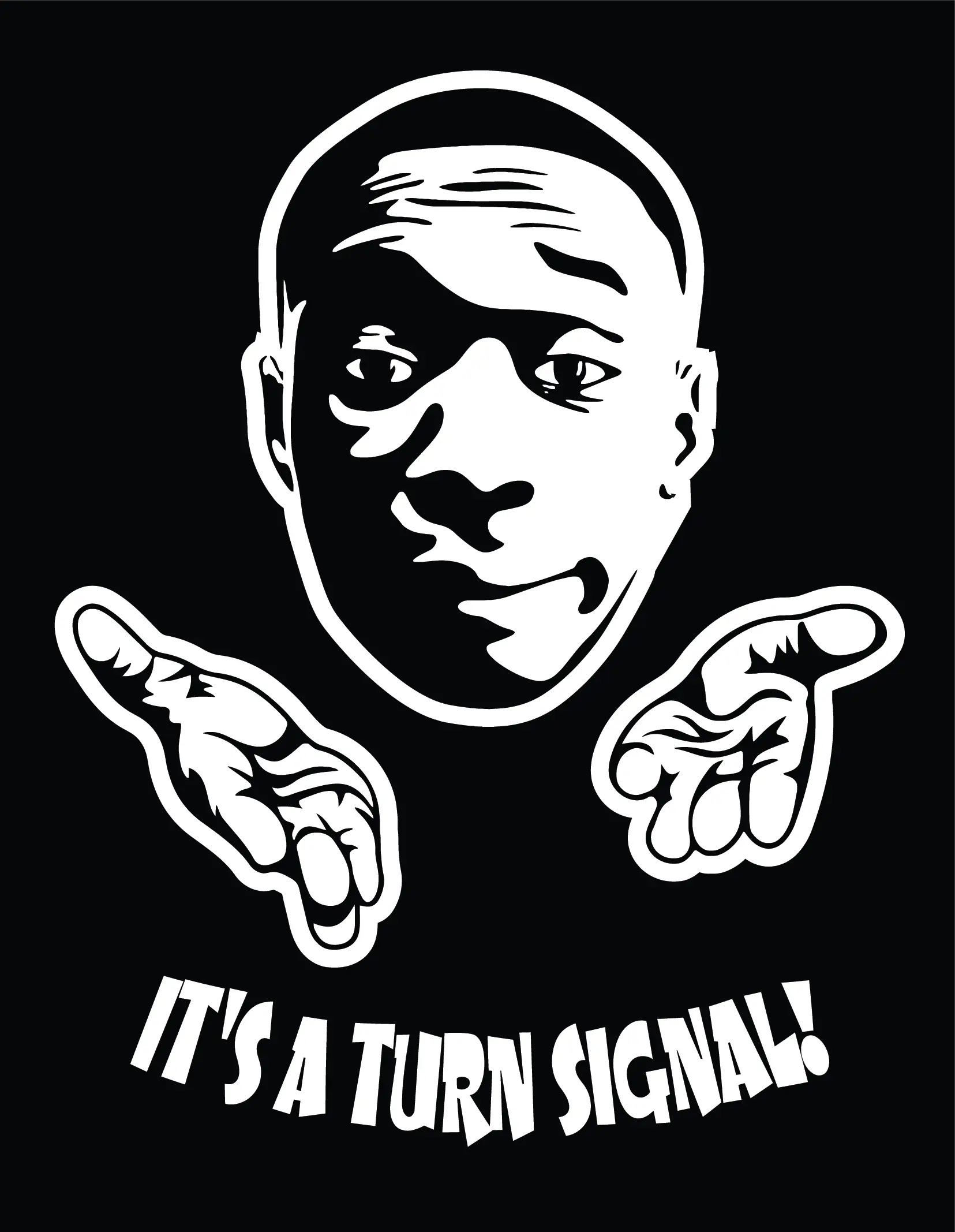 AnyStickerYouWant - Khaby Lame "It's a Turn Signal" Vinyl Decal Window Sticker Fits Any Truck or Vehicle - ANY Color