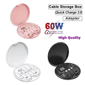 Multi USB Type C to C 60W PD Fast Charge Adapter Cable Kit USB C to Lighting Conversion Set USB A & Type C to Micro/Lighting/Type C