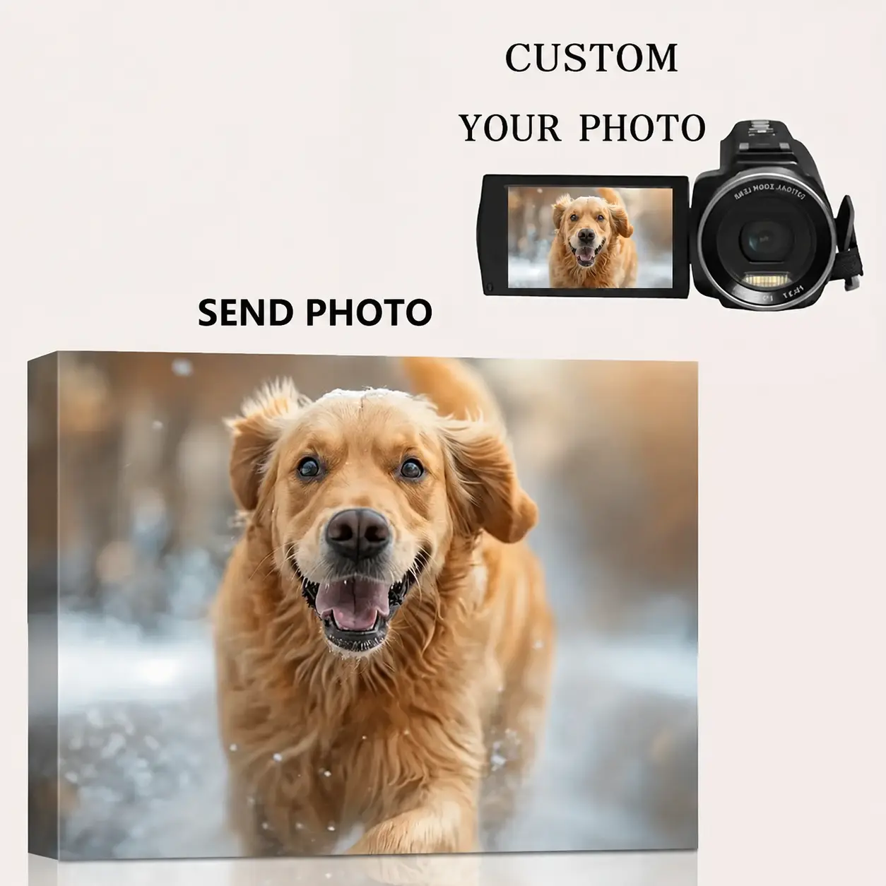 Custom Photo Canvas Painting Frame - Personalized Canvas Wall Art Transform Your Photos into Stunning Framed Wall Art, Digital Printed Photos on Canvas, Perfect for Home Decoration Gifts and Souvenirs