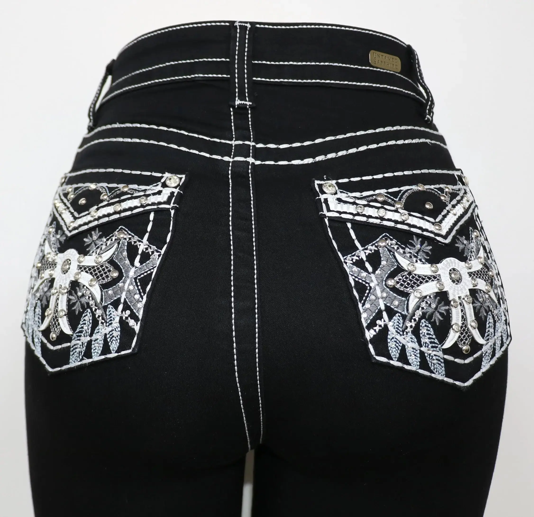 USC-F058 Sexy Aztec Levanta Cola Jeans streetwear woman wide