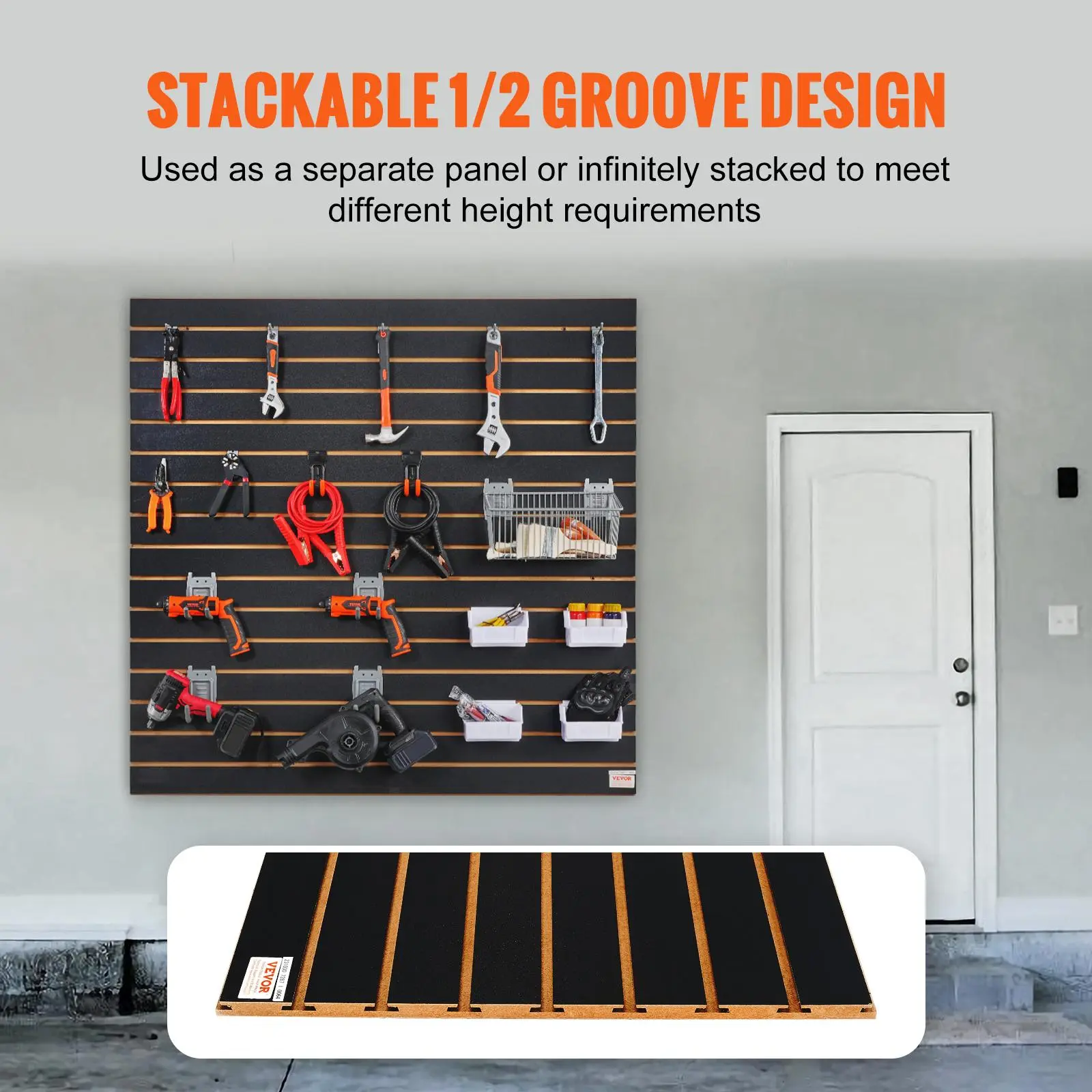 【summerfinds】VEVOR Slatwall Panels, 4 ft x 2 ft Black Garage Wall Panels 24"H x 48"L (Set of 2 Panels), Heavy Duty Garage Wall Organizer Panels Display for Retail Store, Garage Wall, and Craft Storage Organization