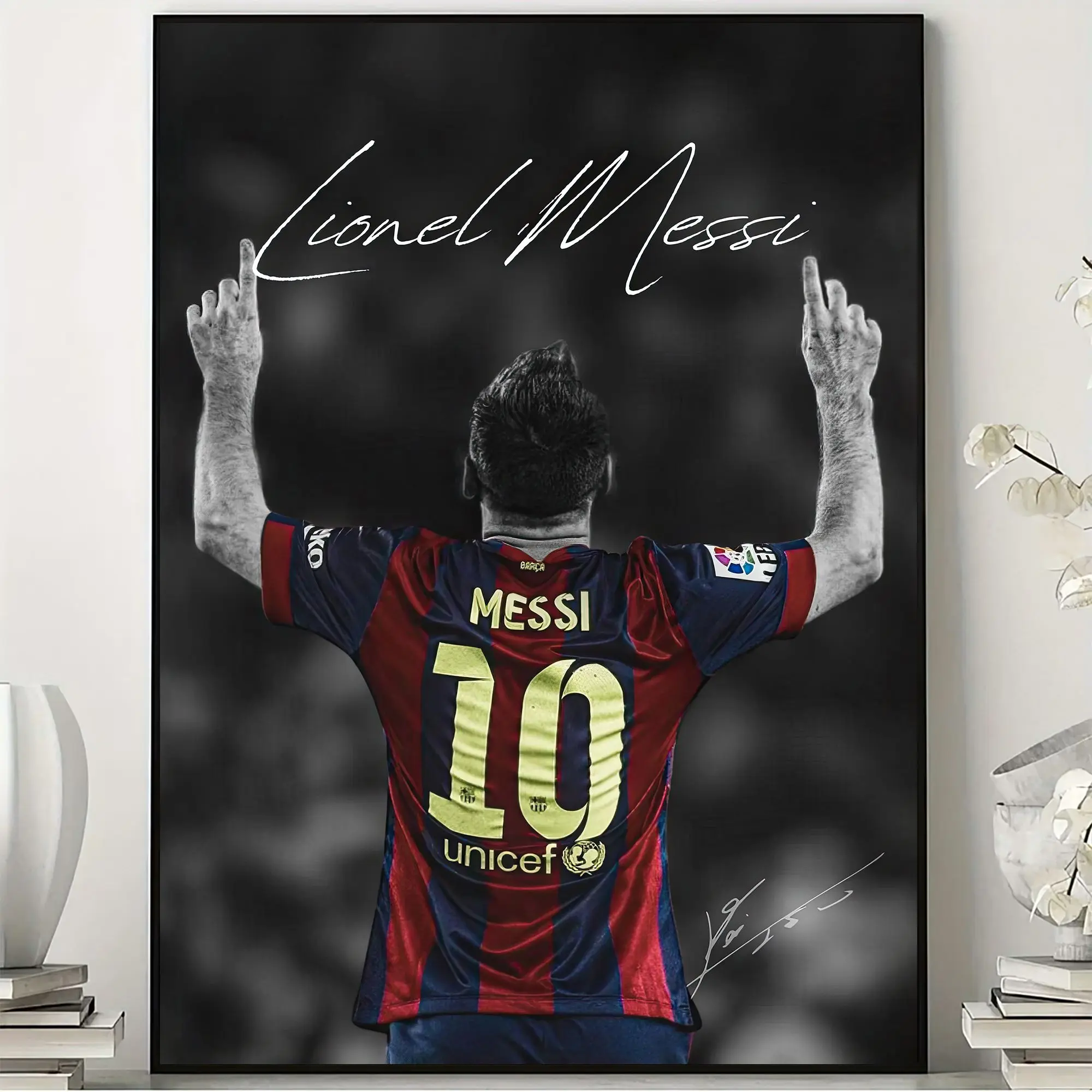Lionel Messi Poster, Barca 2015 Soccer Wall Art, Football Legend Print
