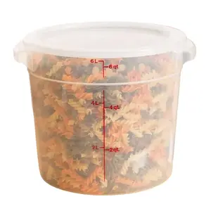 Cambro 6 Qt. Translucent Round Polypropylene Food Storage Container with Lid Kitchen Sturdy  Airtight Utensils foodstorage freezersafe containers needs food cover microwave-safe preserving containers