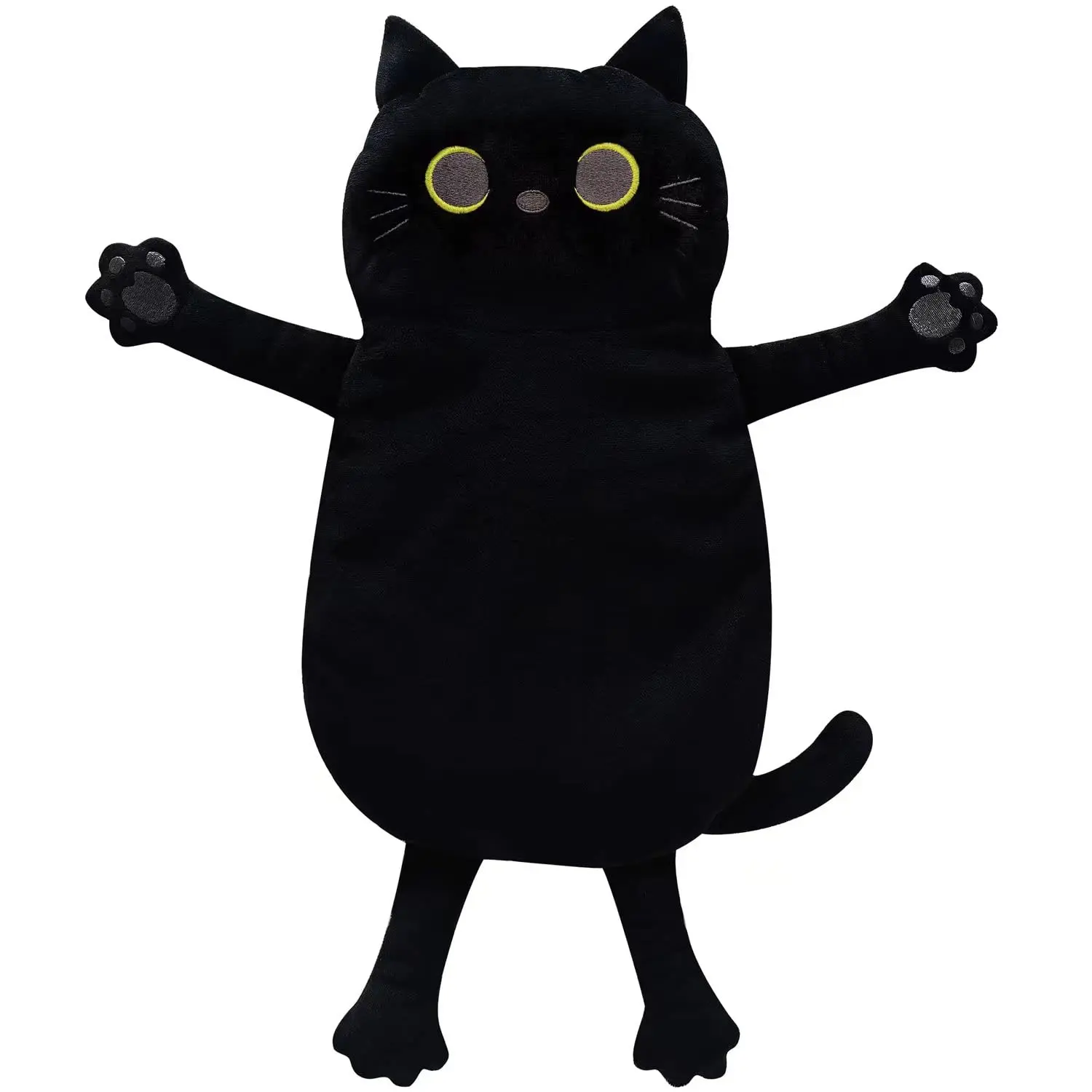 17"x9" Black Cat Microwave Heating Pad with Washable Cover, Cute Microwavable Heting Pads for Cramps Pain Relief, Lavender Scented Heatable Coolable Plushie, Birthday Valentines Christmas Gifts for Teengirl Girlfriend