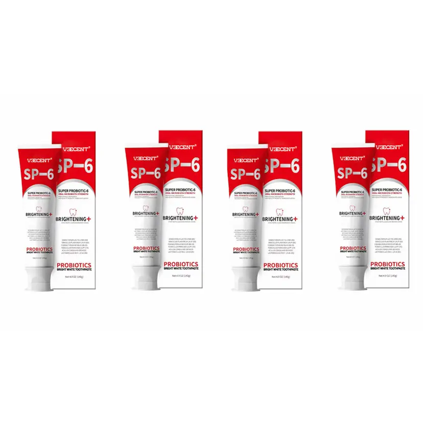 Vescent SP-6 Toothpaste - Advanced Oral Care with Probiotics for Long Lasting Fresh Breath & Enamel Protection 4.590z Brightening Formula