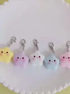 5pcs Cute Resin Little Star Lobster Keychain, Trendy Cute Keychain, Small Gift For Friends, Family, Keychain Kawaii, Bag Accessories, Keychain Pendant, Birthday Gifts, Party Supplies, Keychain Set
