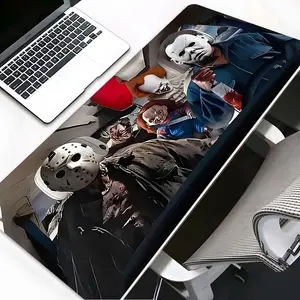 Horror Dark Style Extended Gaming Desk Mat, Gaming Mouse Pad, Dark Horror Desktop Decoration Protection Pad, Rubber Non-Slip Lock Edge Multi-Sized Pad, Suitable For Laptop Desktop Gaming Work Home, Ideal Dark Horror Gift For Family And Friends