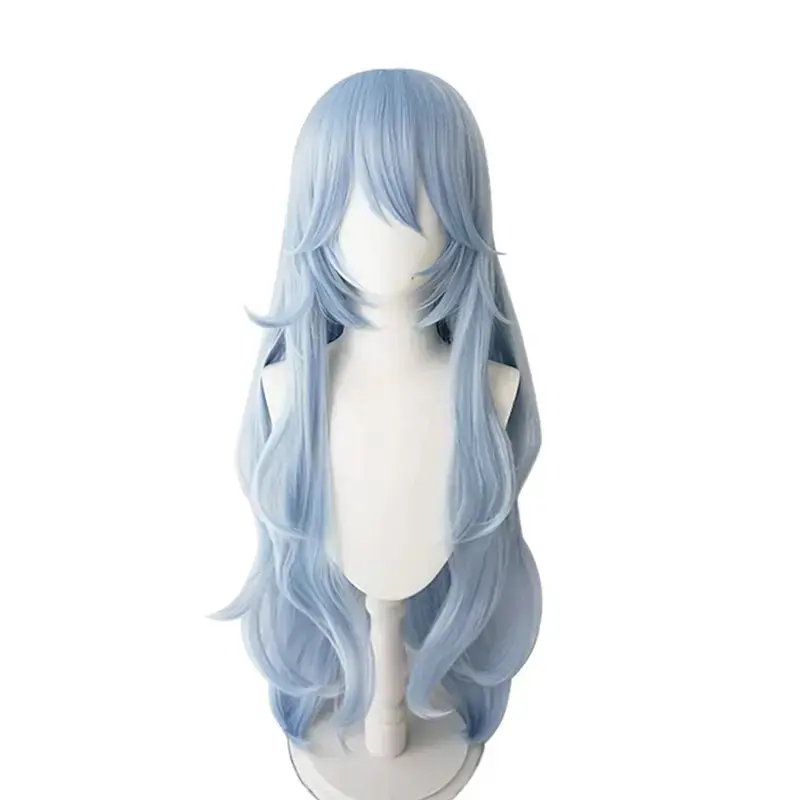 NEW Rei Ayanami Anime Wig Costume Character Long Wavy Light Blue Party Cosplay Wig Synthetic Hair