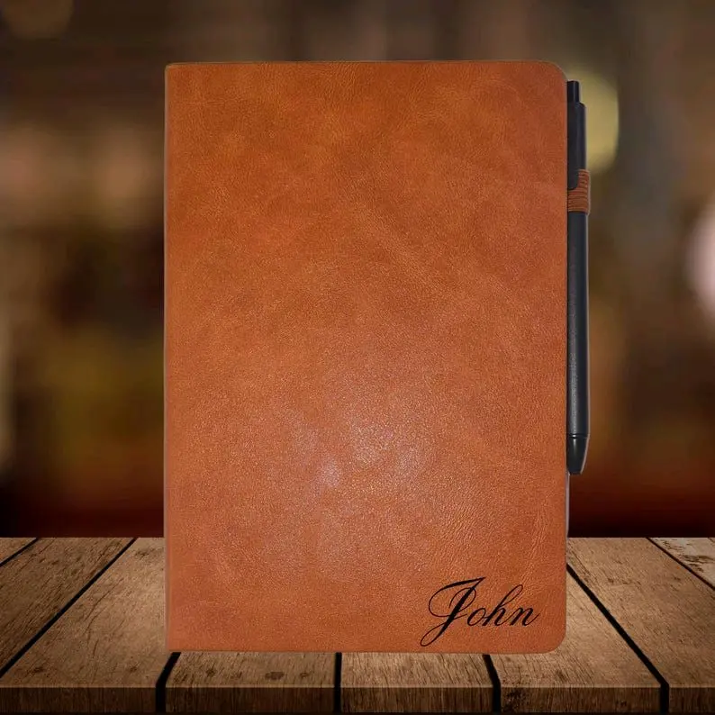 Customized Leatherette Journal with Name, Lined Journal, Customized Leather Gift, Personalized Notebook, Custom Leatherette Journal