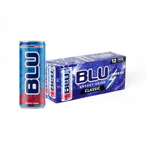 BLU Classic 12-Pack Energy Drink - Smooth Refreshing with B Vitamins B3 B6 B12 for Focus & Energy - 8.4 fl oz - Clean Energy Beverage