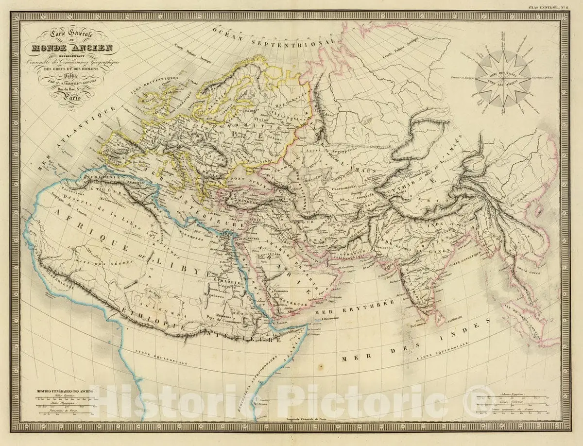 Ancient World - Classical Map, 1845 - Historical Map Print
