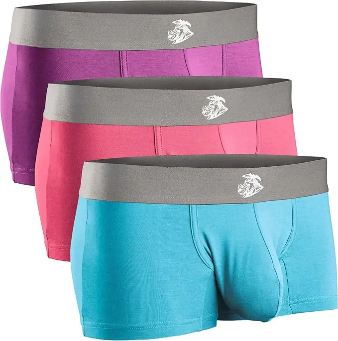 Mens 3-Pack 3 in Modal D-Pouch Underwear, Stretch Jersey Mensfashion Multicolor Briefs Boxers, Breathable Spandex Undergarments, Plain Socks