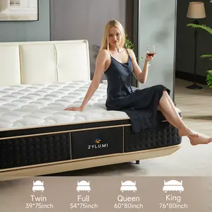 [ZYLUMI] 10/12/14 Inch Hybrid Mattress in a Box, Twin / Full / Queen / King Sizes, Premium Gel Memory Foam with Lumbar Zoned Support Springs, Medium Firm Feel, Pressure Relief & Maximum Support, CertiPUR-US & OEKO-TEX Certified