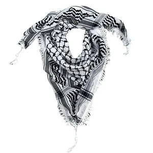 Woven Kufiya Black & White - Palestinian Made