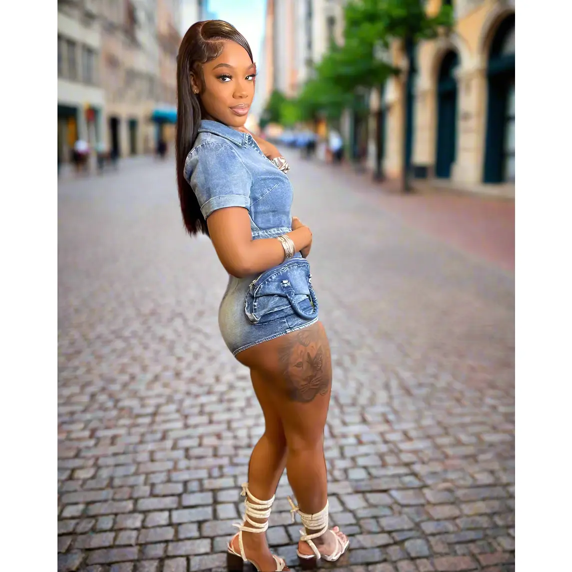 Denim Romper