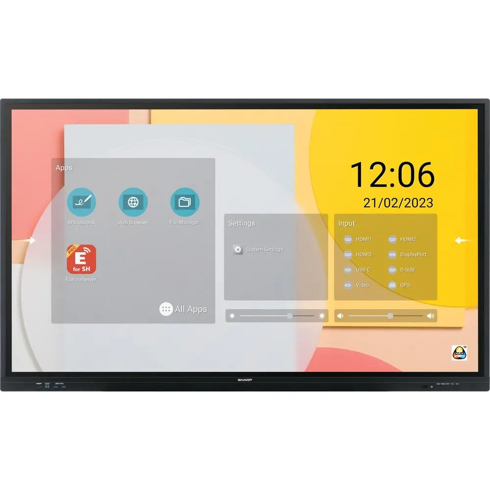 Sharp PN-LC652 65-Inch AQUOS BOARD Collaboration Display, 65 inches Whiteboard with Wireless Overlay & Integrated Controller, Lcd