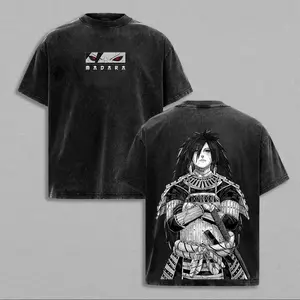 Uchiha Madara x Naruto Anime Double Printed Washed Tee Unisex Oversize Anime Manga Lightweight Cotton T-Shirt, Gift For Anime Fan Lover , Madara Fan , Madara Shirt , Naruto Merch