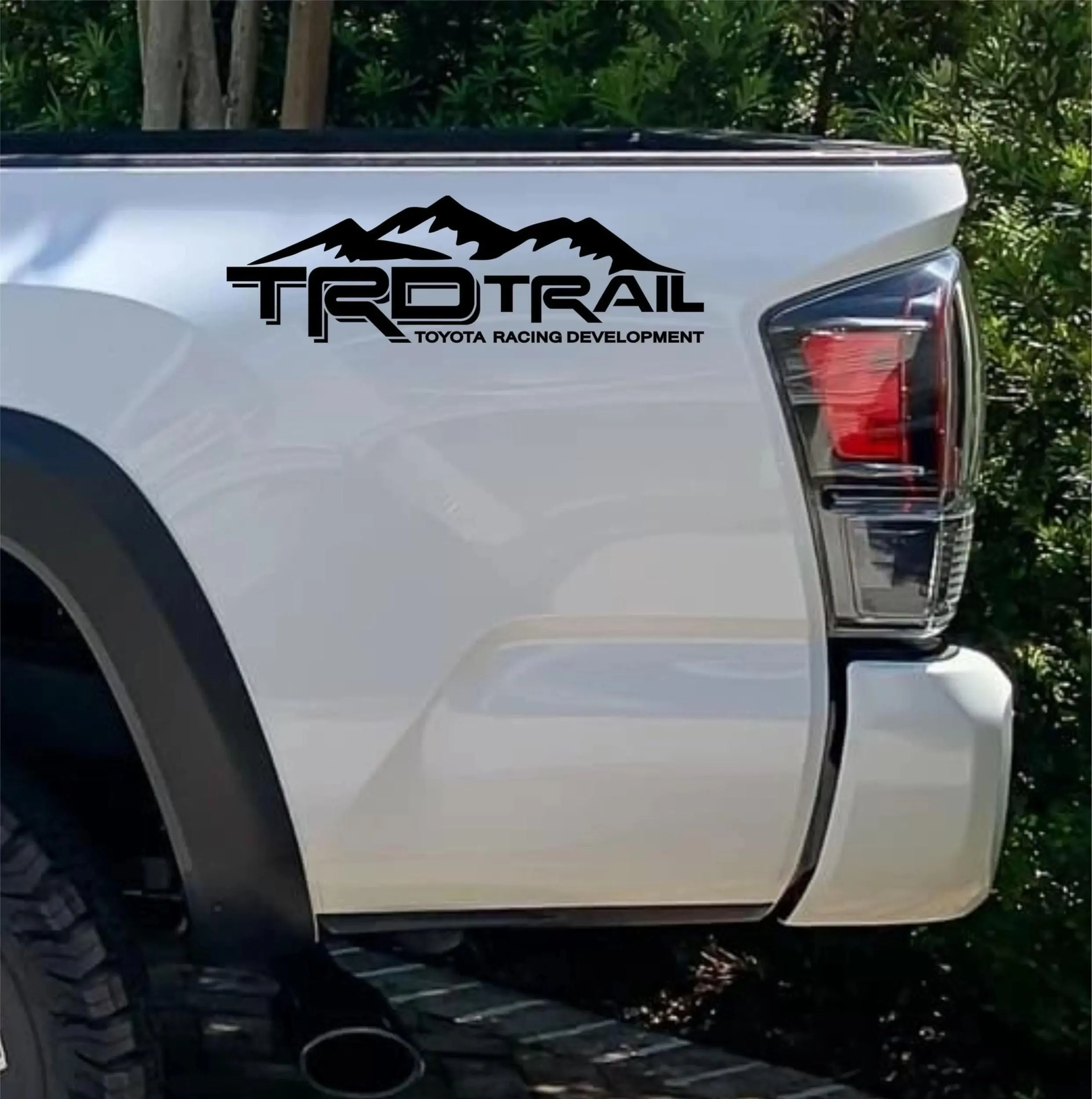 X2 TRD TRAIL Toyota Racing Development Tacoma Tundra Bedside Decal Vinyl Sticker, TRD Mountain Trail Edition