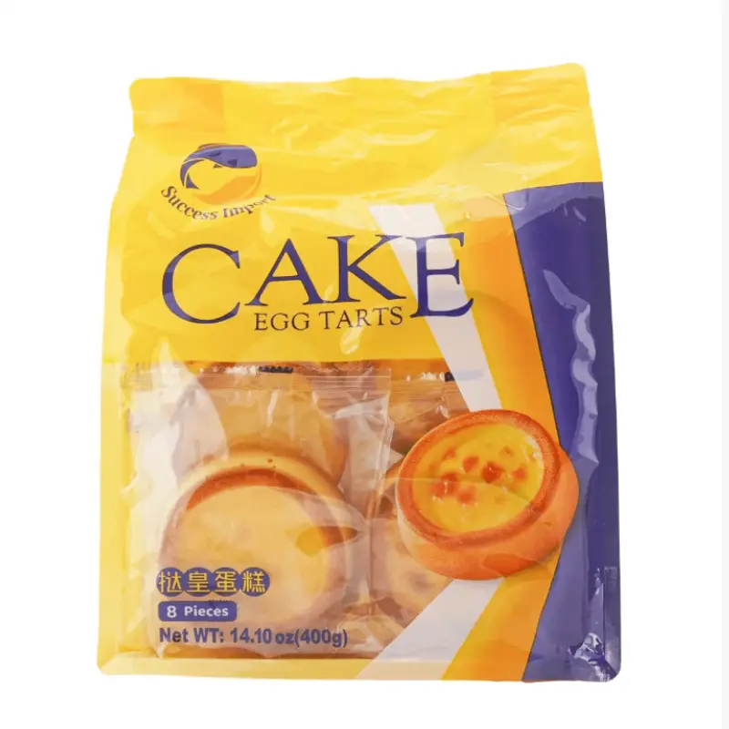 Success Tart King Baked Milk Egg Tarts Cake - 8-Piece, 400g Pantry Packaged Food, Ready-to-Eat Snacks Made with High-Quality Milk Powder, Ideal for Breakfast, Afternoon Tea
