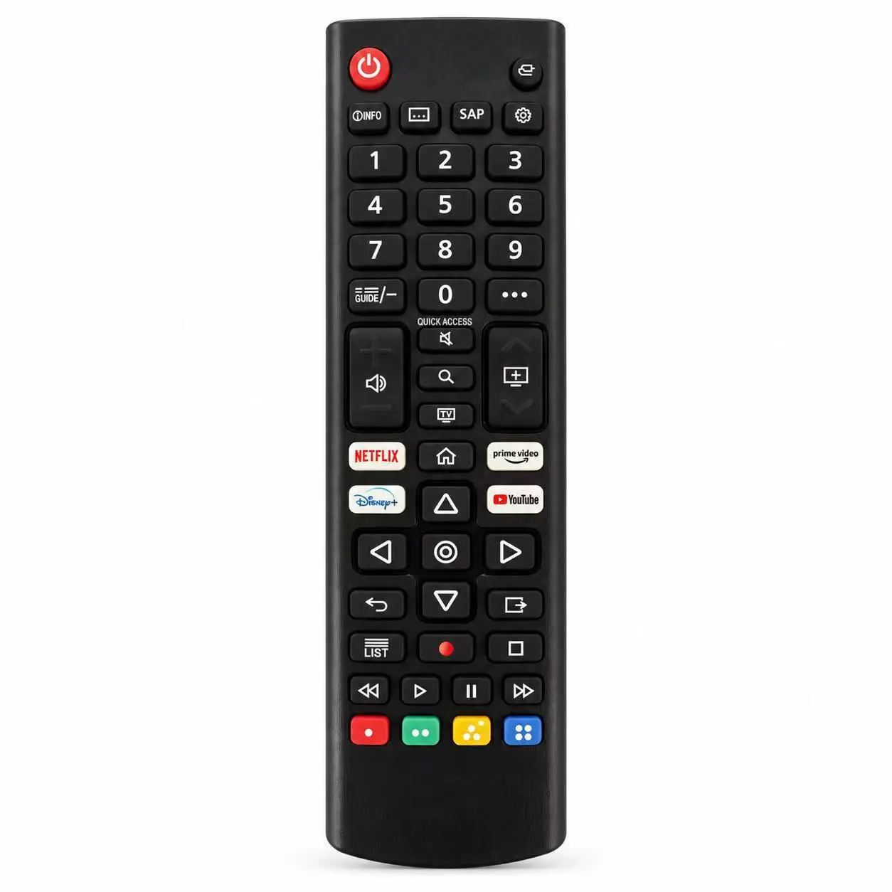 Besia Infrared Universal TV Remote Control Accessory, Compatible with All LG Smart TVs & Streaming Devices, with Streaming Keys for Netflix, Disney and YouTube