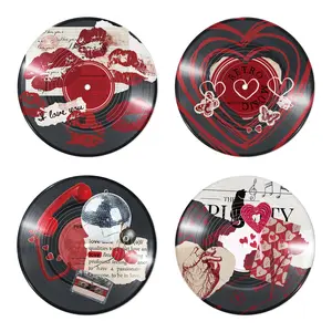 4 Pack Putuo Decor Retro Downtown Girl Aesthetic Record Decor , Vintage Coquette Wall Art, Psychedelic Y2K Room Decor for Dorm, Collage Poster Ornaments