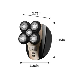 5-in-1 Rotary Electric Shaver 4D Rechargeable Bald Head Hair Beard Trimmer Razor
