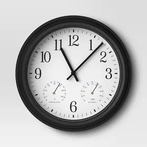 15" Outdoor Wall Clock Charcoal Gray - Threshold