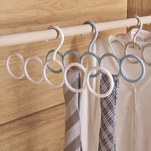Multifunctional Scarf Storage Rack, Home Use Tie Holder, 1/5pcs Colorful Circle Clothes Hanger, Bending Design, No Ca Prop 65 Re