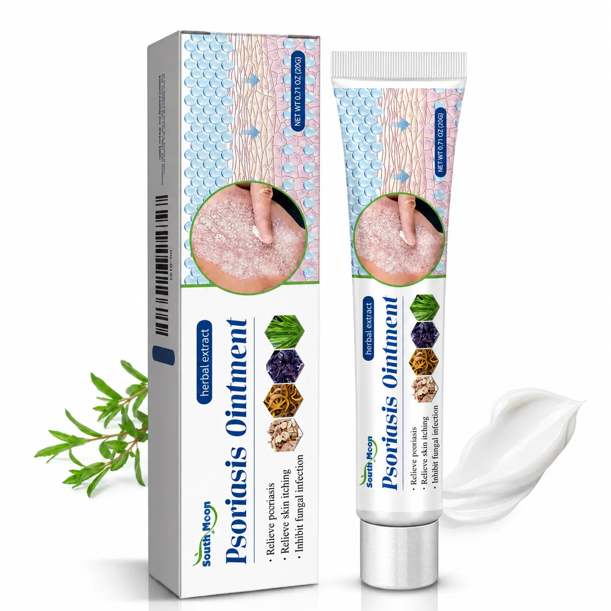 All-natural soothing balm/ointment (for eczema and dermatitis relief); relieves itching, antifungal, soothes redness and flaking; 20g, cream texture.