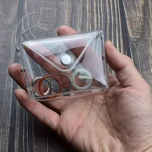 Small Transparent Plastic Snap Coin Purse Simple Multifunctional Wallet Portable Home Travel Supplies Stylish Wallet