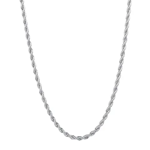 Stainless Steel Unisex Rope Chain Necklace for Men and Women Fashion Jewelry