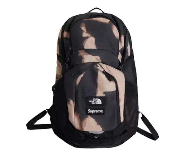 Supreme x TNF Bleached Denim Print Pocono Backpack Black/Brown