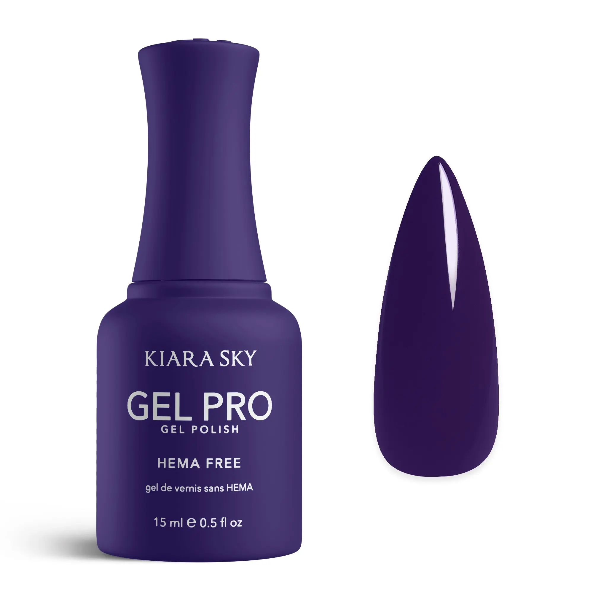 Kiara Sky Gel Pro - Grape Gatsby HEMA-Free + TPO Free Nail Gel Polish | Intense Pigmentation, Long-Lasting Wear | Finish: Cream 15ml