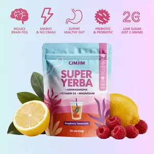 Super Yerba Yerba Mate Instant Tea Powder Raspberry Lemonade Flavor 30 Servings