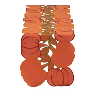 Design Imports Embroidered Pumpkins Table Runner