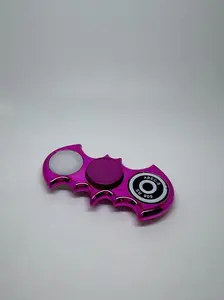 New Metallic Pink Batman Shape Fidget Spinner with Light stress Relieve Anxiety