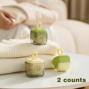 Portable Mini Lint Roller, 2 Count Reusable Washable Sticky Roller, Multi-Purpose Pet Hair Remover, Ideal for Clothes, Bedding, Couch, Carpet and Daily Cleaning