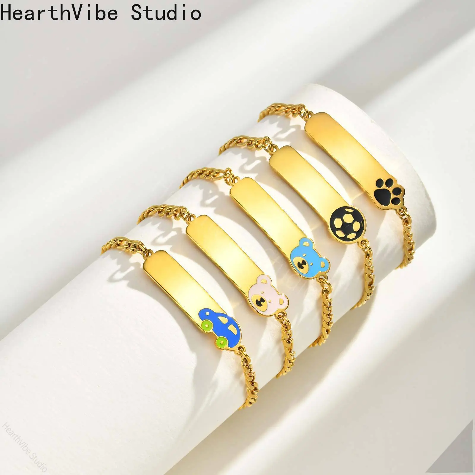 Unisex Children's Gold Stainless Steel Stack Bracelets - Adjustable Fit, Multiple Lengths, Sporty Wristbands for Sports & Outdoor Activities Jewelry, Sporty Sports Wristbands