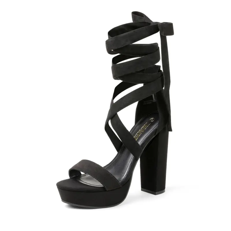 Dream Pairs Women's Strappy Gladiator Sandals, Chunky 5.12" Platform High Heels with an Ankle Strap and Padded Insole for All-Day Comfort, Walking Shoes, Footwear, Strap Sandals, Sandals Women