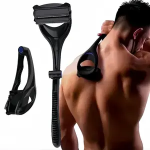 Men's Back Hair Shaver with Safe Blade Technology and Ergonomic Handle, Wet and Dry Use with Extra Blades Included, Smooth