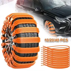 10~40PCS Universal Tire Chains Snow Chian Anti-Skid Wheel Belts For Cars Trucks SUVs, Emergency Winter Driving, Enhanced Traction