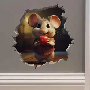 Apple Mouse Hole Decal