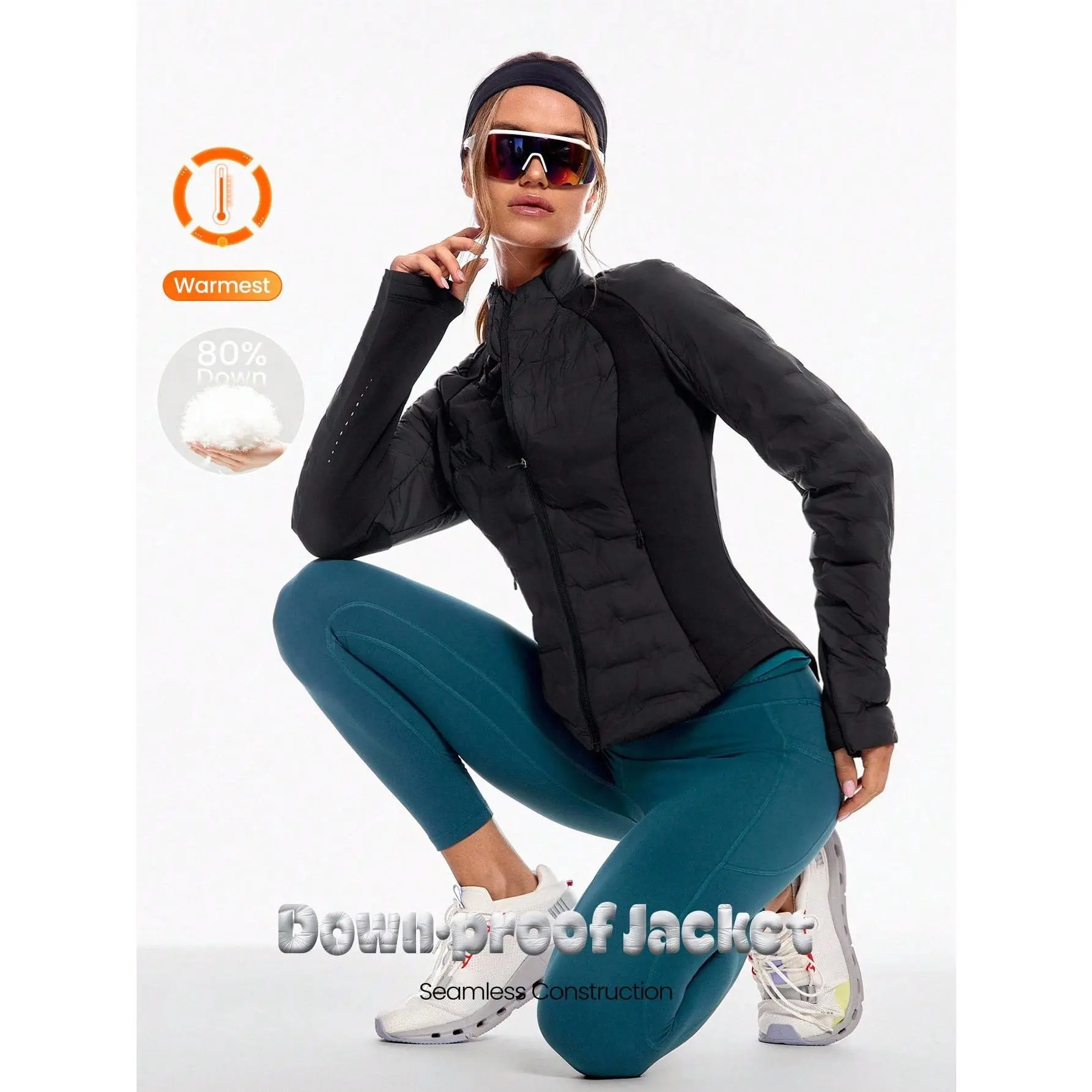GLOWMODE High Chill Warm Soft Seamless Stretchy Reflective Down-Proof Slim-Fit Puffer Jacket Autumn Winter Outdoor Daily Casual
