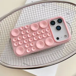 Strong Suction Cup Phone Case Cover for iPhone 14/15/16/17 Pro/pro Max, Large Diameter, Smooth Surface Protection, Special Practical Design