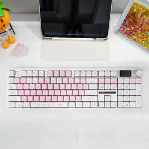 AULA MOA Cute Strawberry Bunny Keycaps, 116-Key Dye-Sub PBT, MX-Compatible for 60% / 65% / 75% / TKL Mechanical Keyboards